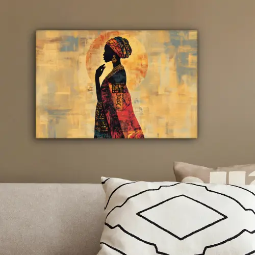 Vrouw - Silhouet - Patronen - Sierlijk canvas 2cm klein -sfeer3