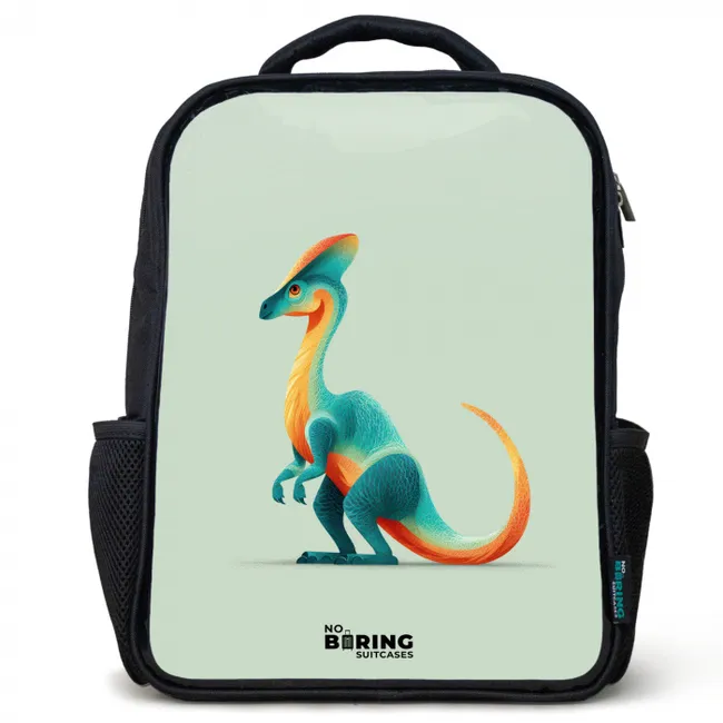 Dino - Blauw - Dier Rugzak - Zwart middel -3d