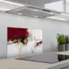 Rood - Marmer - Abstract - Goud - Modern keuken achterwand spatscherm klein -3d_schuin