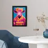 Koe - Bloemenkrans - Oorhangers - Kimono fotolijst zwart zonder passe partout klein -sfeer4