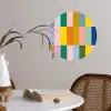 Stroken - Blauw - Patroon - Abstract Wandcirkel behangsticker klein -sfeer3