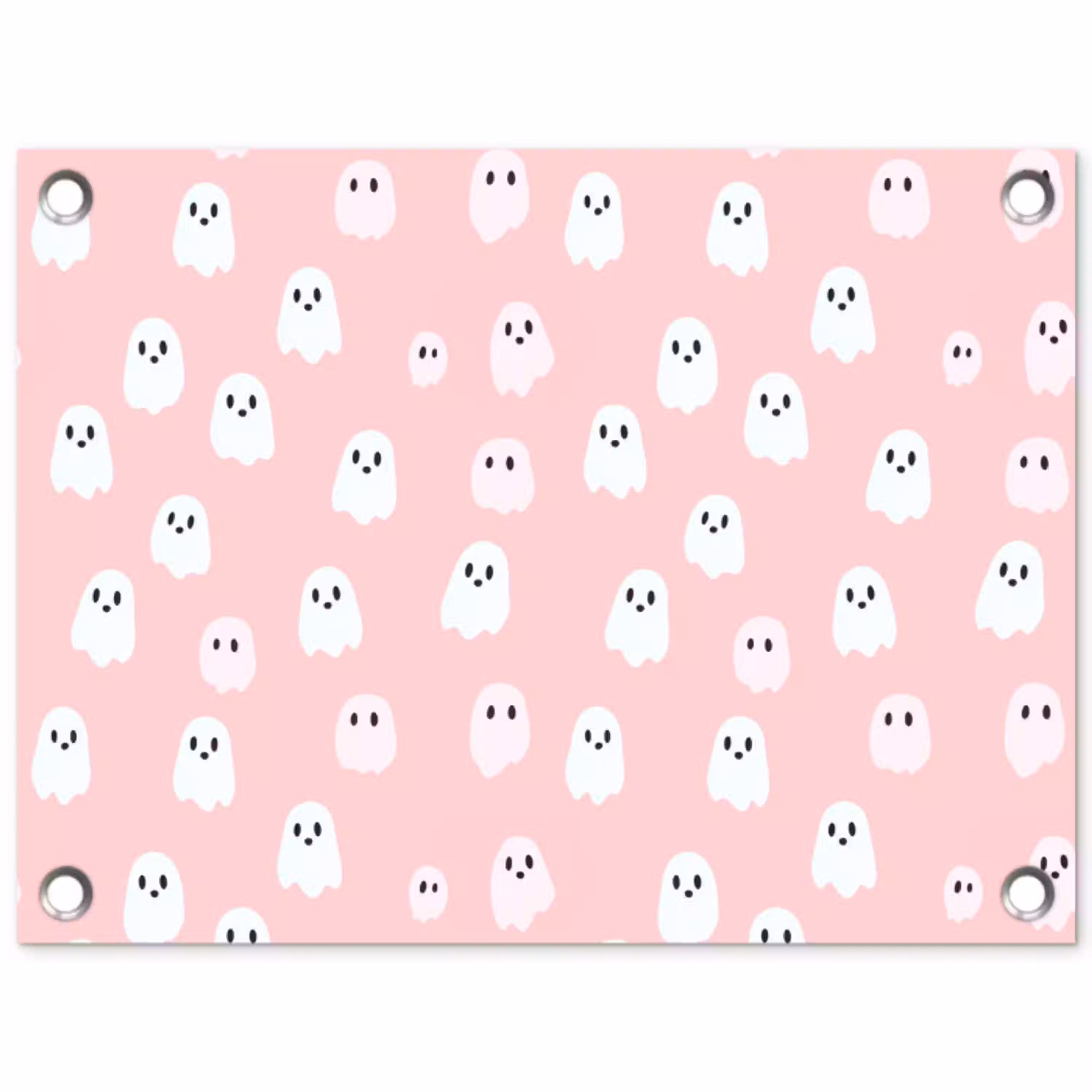 Spookjes - Patroon - Roze tuinposter los doek klein 239 -3d