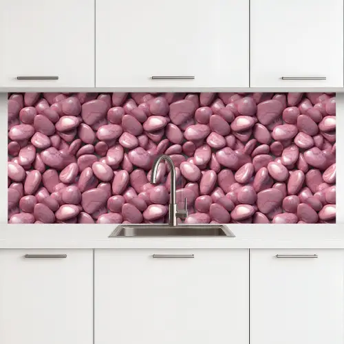 Roze - Glanzende - Stenen keuken achterwand 2 middel 871 -3d