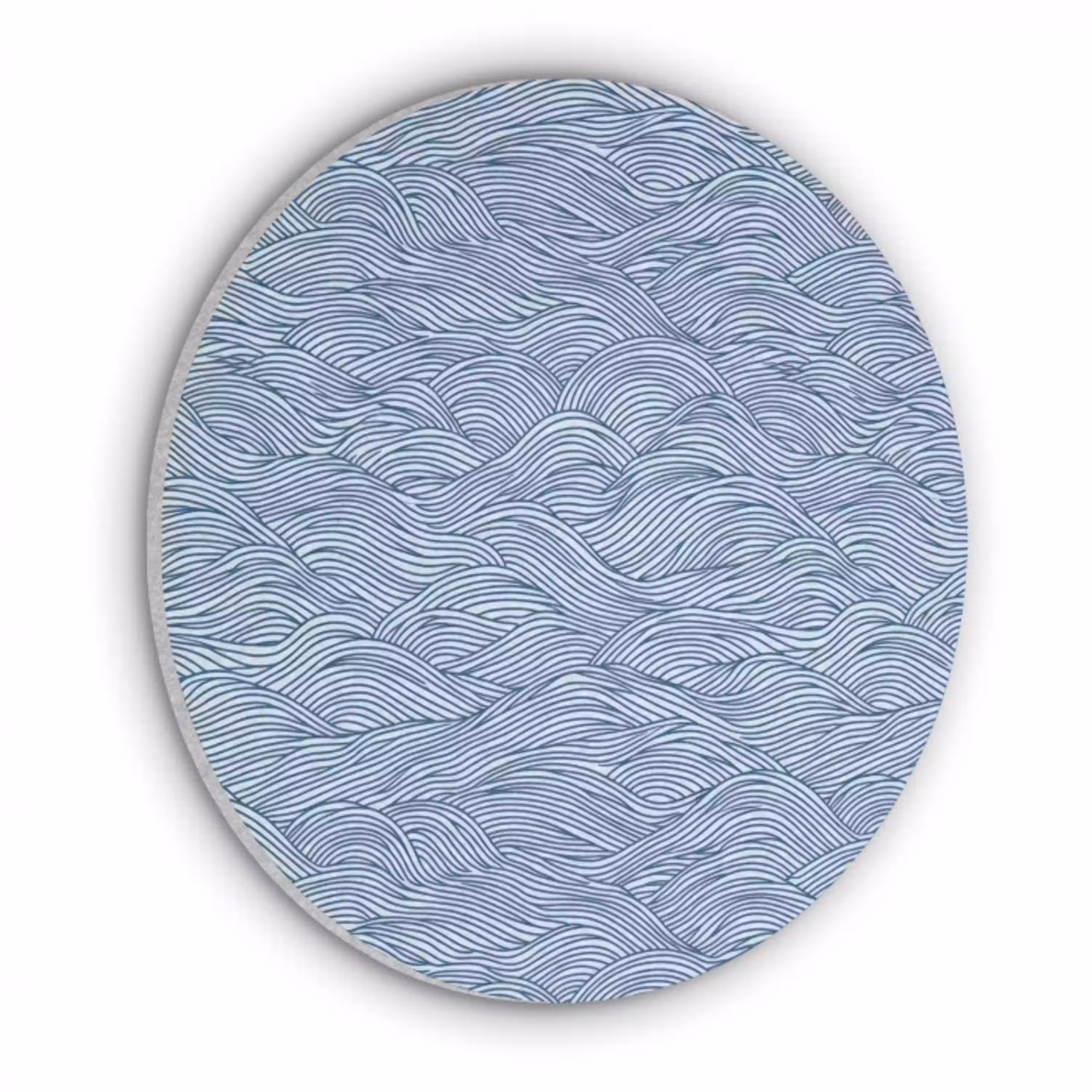 Golven - Ritmisch - Blauw Akoestische PET Vilt - Rond klein 838 -3d