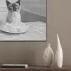 Kat - Siamees - Zwart Wit - Schattig - Dieren PET vilt klein -sfeer6_closeup
