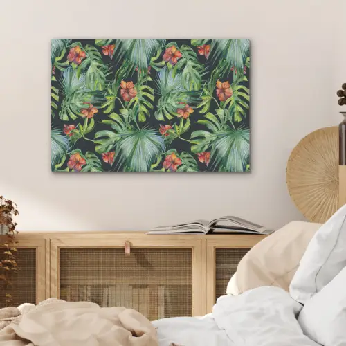 Bladeren - Bloemen - Jungle - Tropisch PET vilt middel -sfeer3