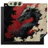 Zwarte draak - Rookwolken - Rood Inductie beschemer met haakjes middel -3d