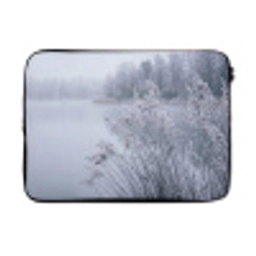 Riet - Bevroren - Winter - Natuur laptophoes neopreen klein -3d