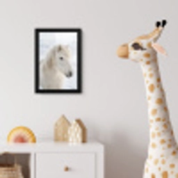 Paard - Kop - Winter - Dieren - Wit fotolijst zwart zonder passe partout klein -usfeer4_kinderkamer