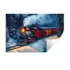 Trein - Kerst - Sneeuw - Kersttrein Muursticker klein -3d