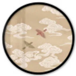 Vogels - Vliegen - Beige Fotolijst rond zonder passe partout klein -3d