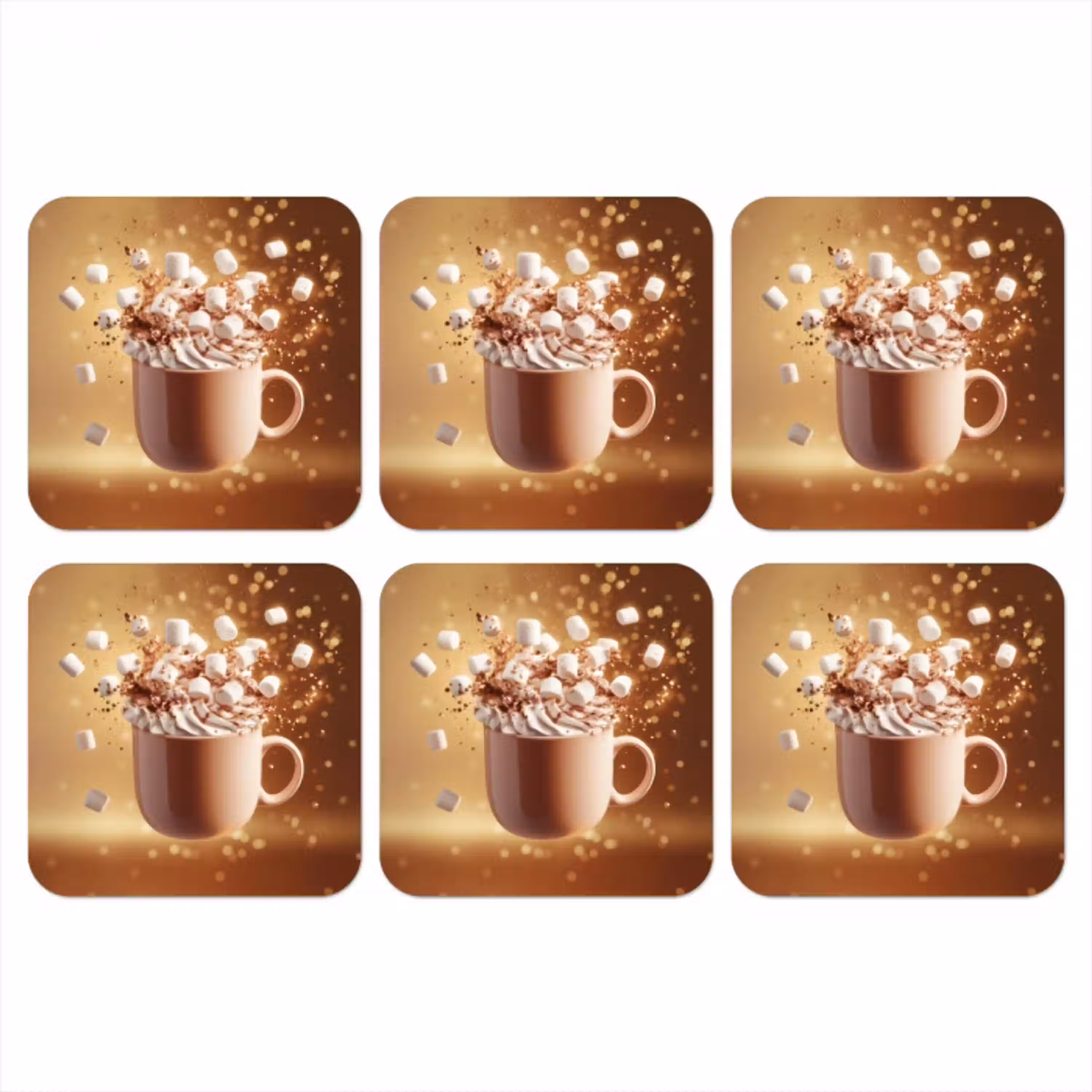 Chocomelk - Drinken - Warm - Bruin onderzetter kurk middel -3d