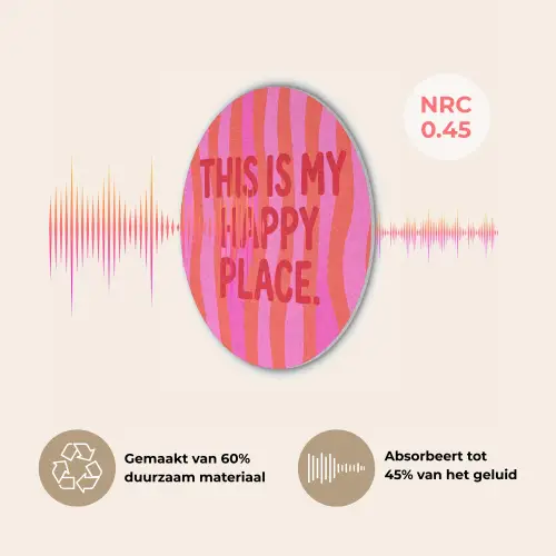 Tekst - Modern - Kleurrijk Akoestische PET Vilt - Rond klein -USP_NL