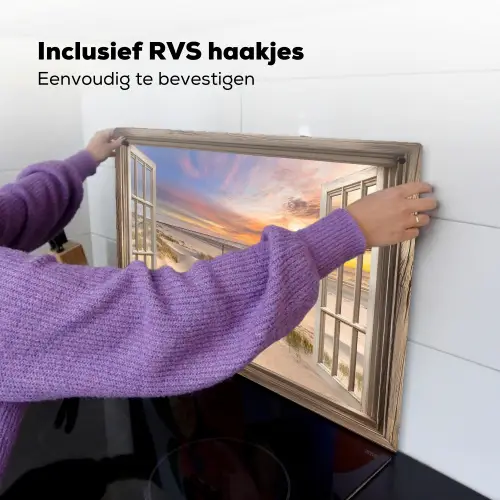 Doorkijk - Strand - Duinen - Natuur - Landschap Inductie beschemer met haakjes klein -ky-ophangen-nl