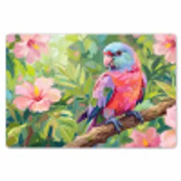 Papagaai - Hibiscusbloemen - Kleurrijk Placemat vinyl groot -zzsfeer1_Kitchenyeah-website