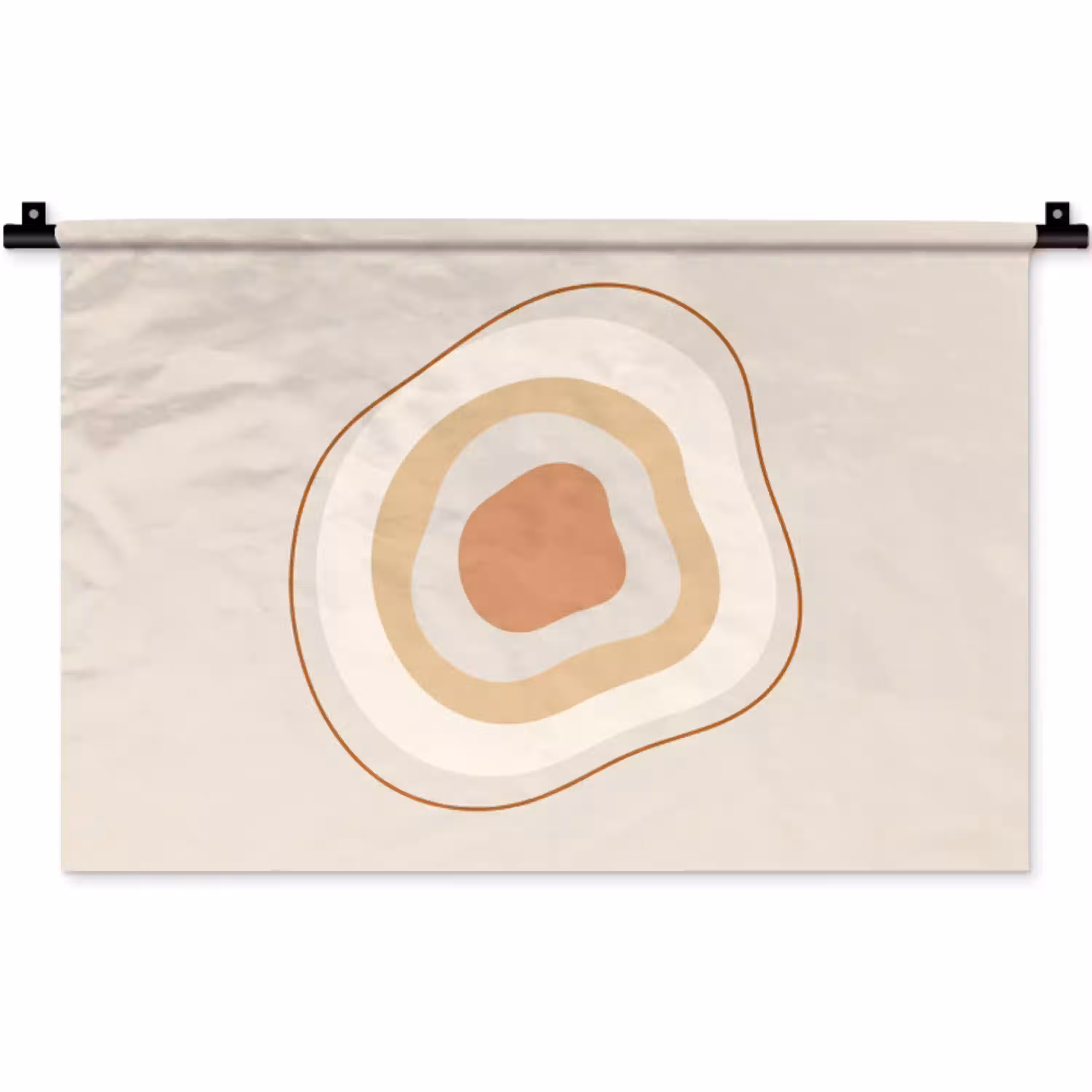 Abstract - Organisch - Modern - Beige - Kunst Wandkleed katoen klein -zz3d