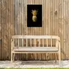 Ananas - Zwart - Goud - Luxe Tuinposter op houten frame 2 cm dik klein -sfeer4