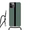 Groen - Zwart - Streep - Minimalistisch Hoesje iPhone 12 Pro met koord klein -3d