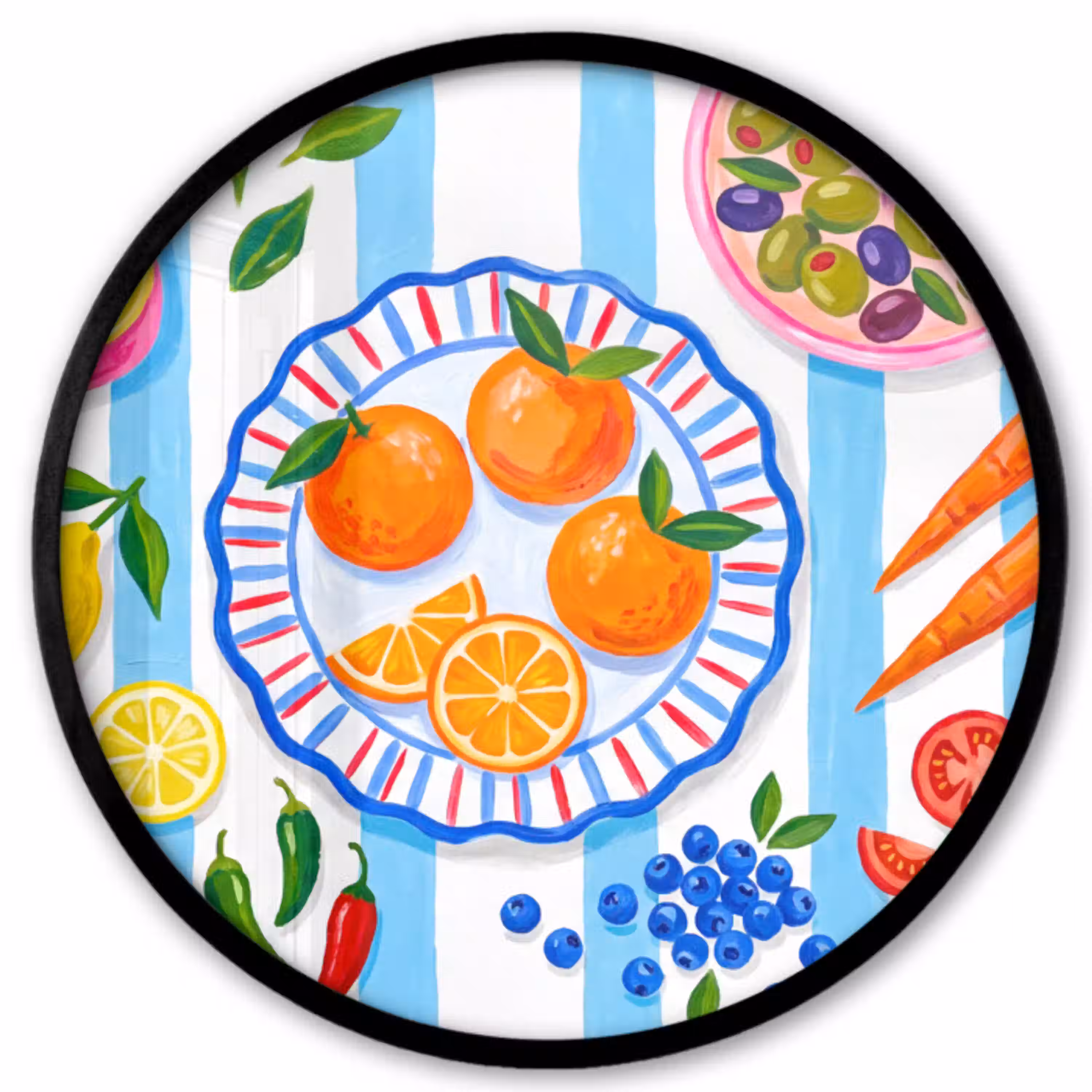 Eten - Vers - Illustratie Fotolijst rond zonder passe partout klein -3d