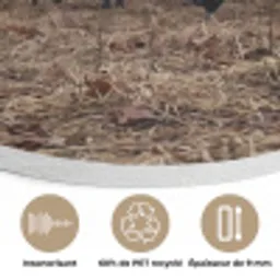 Boerderijdieren - Groep - Mist - Natuur - Rustiek Akoestische PET Vilt - Rond klein -closeup_FR