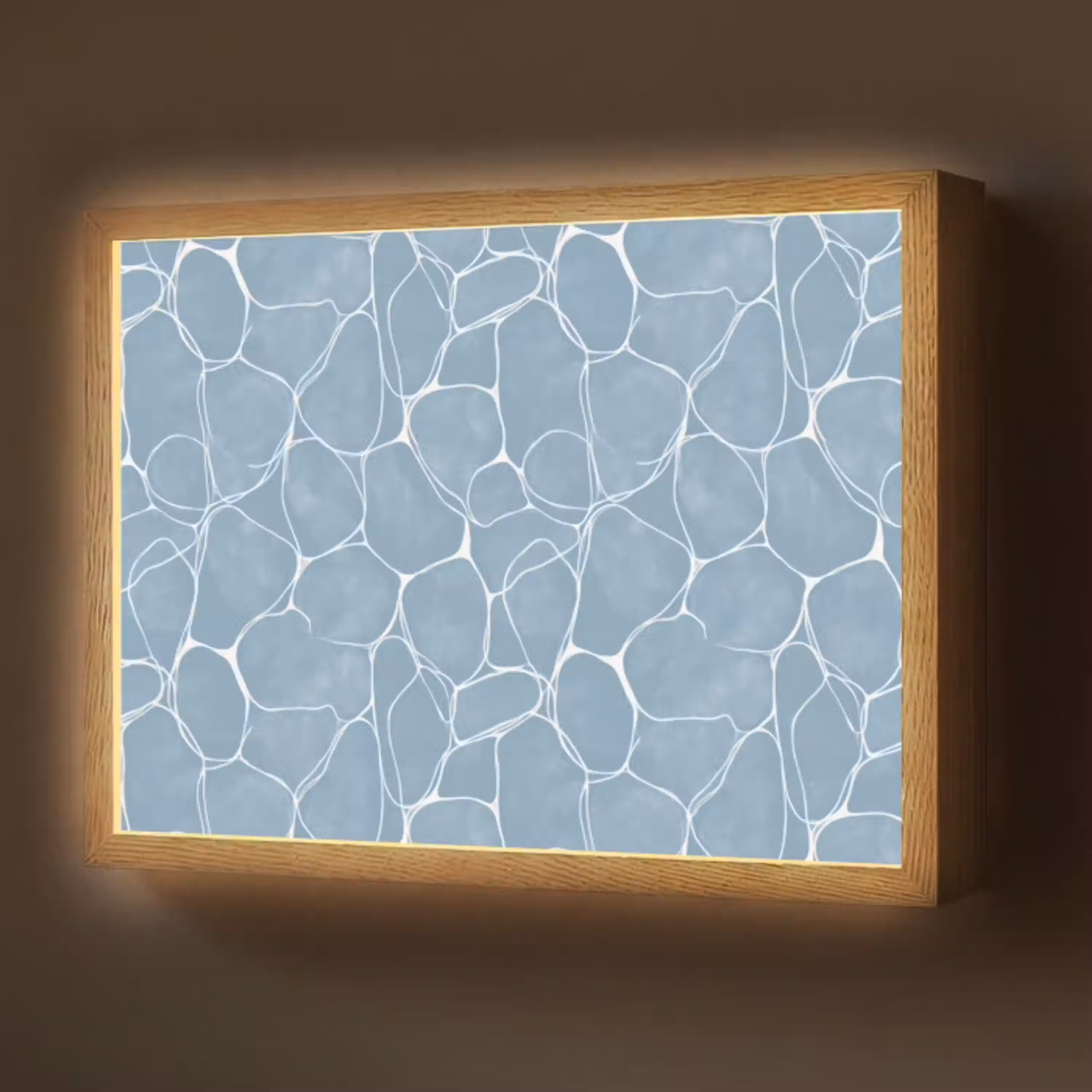 Organisch - Patroon - Blauw Light Box met batterij (Wandlamp) middel 907 -z3d_website