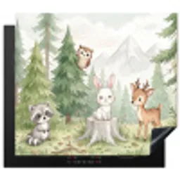 Bos - Dieren - Groen Inductie beschermer vinyl 3mm middel -3d