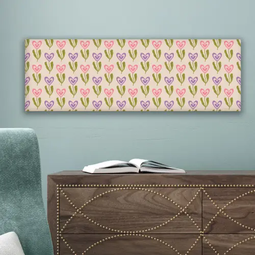 Bloemen - Hartjes - Patroon canvas 2cm klein 828 -sfeer4