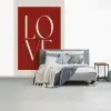 Love - Rood - Minimalistisch fotobehang vinyl groot -slaapkamer