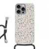 Terrazzo -  Patroon - Staal Hoesje iPhone 16 Pro Max met koord klein 804 -3d