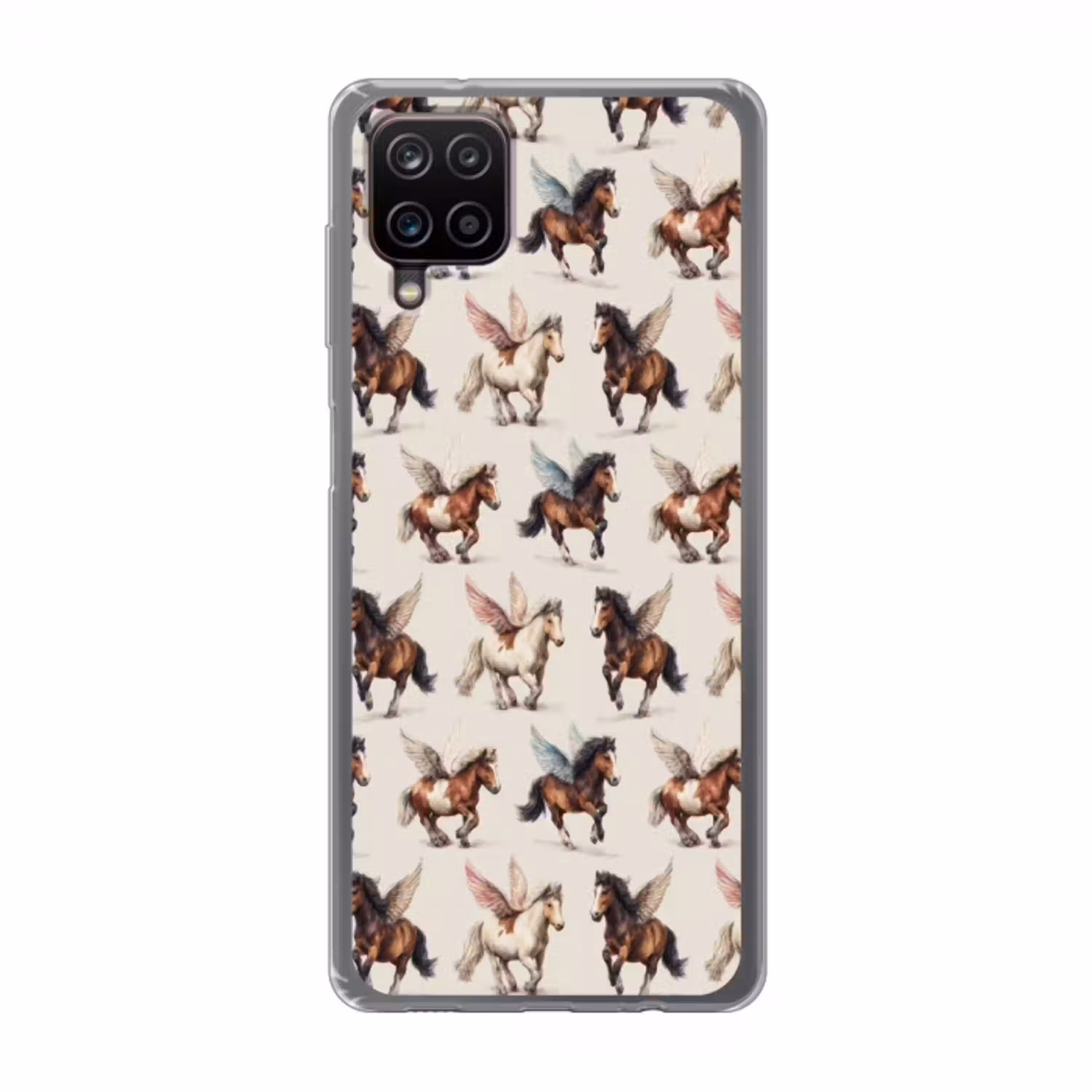 Paarden - Vleugels - Kleurrijk Telefoonhoesje Samsung Galaxy A12 klein 372 -3d
