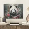 Panda - Wilde dieren - Bloemen - Natuur PET vilt klein -sfeer1