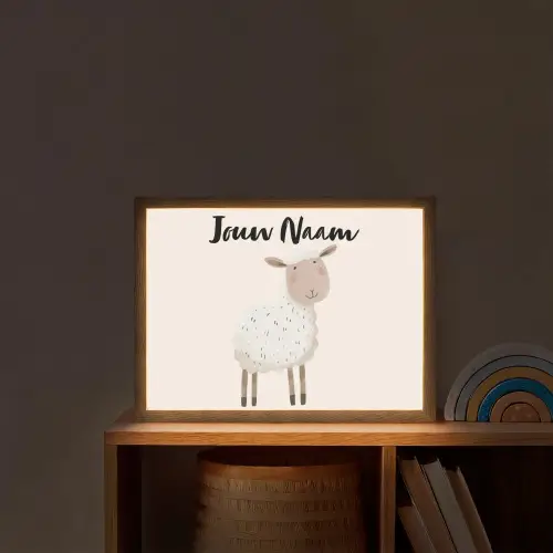 Schaap - Boerderij dier - Dieren Light Box met batterij (Wandlamp kind) middel -sfeer1_kind