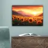 Zonnebloemen - Zonsondergang - Landschap canvas 2cm klein -sfeer4