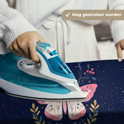 Vlinder - Maan - Bloemen - Sterrenhemel Wandkleed katoen klein -sfeer9