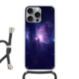 Ruimte - Sterren - Kleurrijk Hoesje iPhone 16 Pro Max met koord klein -3d