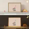 Dinosaurus - Planten - Stippen - Beige Light Box met batterij (Wandlamp kind) middel -sfeer3_kind