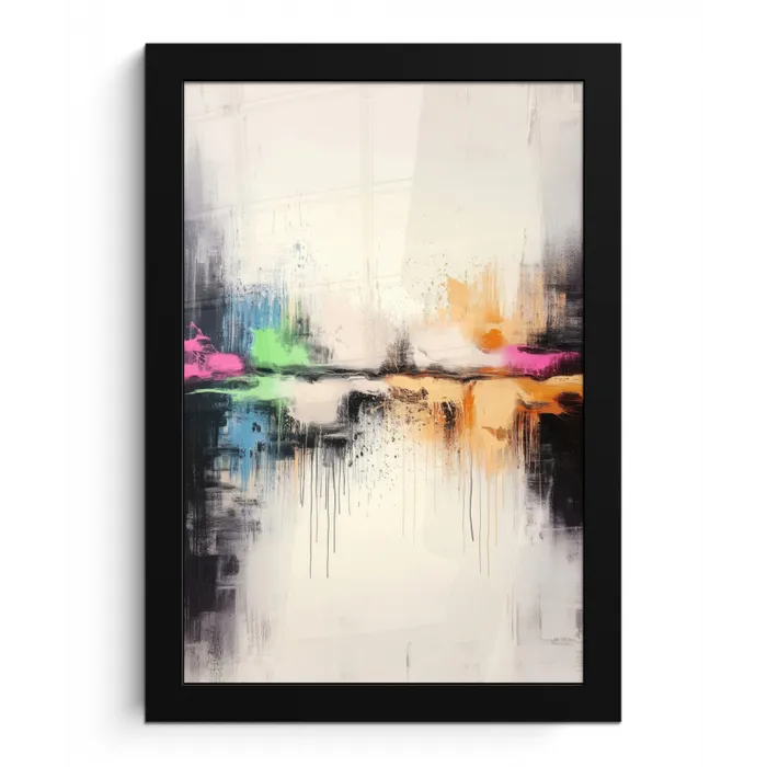 Abstract - Kleurexplosie - Landschap fotolijst zwart zonder passe partout klein -3d