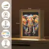 Olifant - Graffiti - Zwart - Dieren - Kleuren Light Box met kabel (Tafellamp) klein -USP_NL