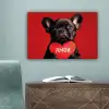 Amor - Hond  - Hartje - Rood canvas 2cm klein -sfeer4
