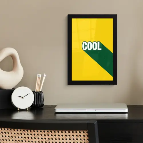 Cool - Geel - Groen fotolijst zwart zonder passe partout klein -sfeer1