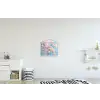 Takken - Bloesems - Roze textielposter latten blank klein -kinderkamer