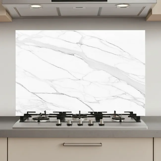 Marmer - Wit - Lijn - Patronen - Luxe - Marmerlook keuken achterwand spatscherm klein -3d_website