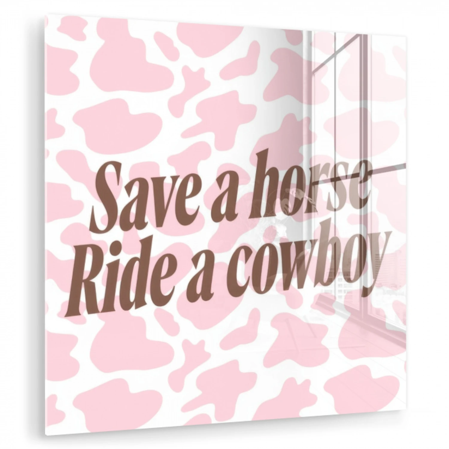 Koeienprint - Roze - Cowboy - Horse plexiglas 5mm klein -zzzproduct_nieuw
