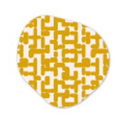 Geel - Beige - Patroon Wandcirkel Organisch Aluminium middel 851 -3d