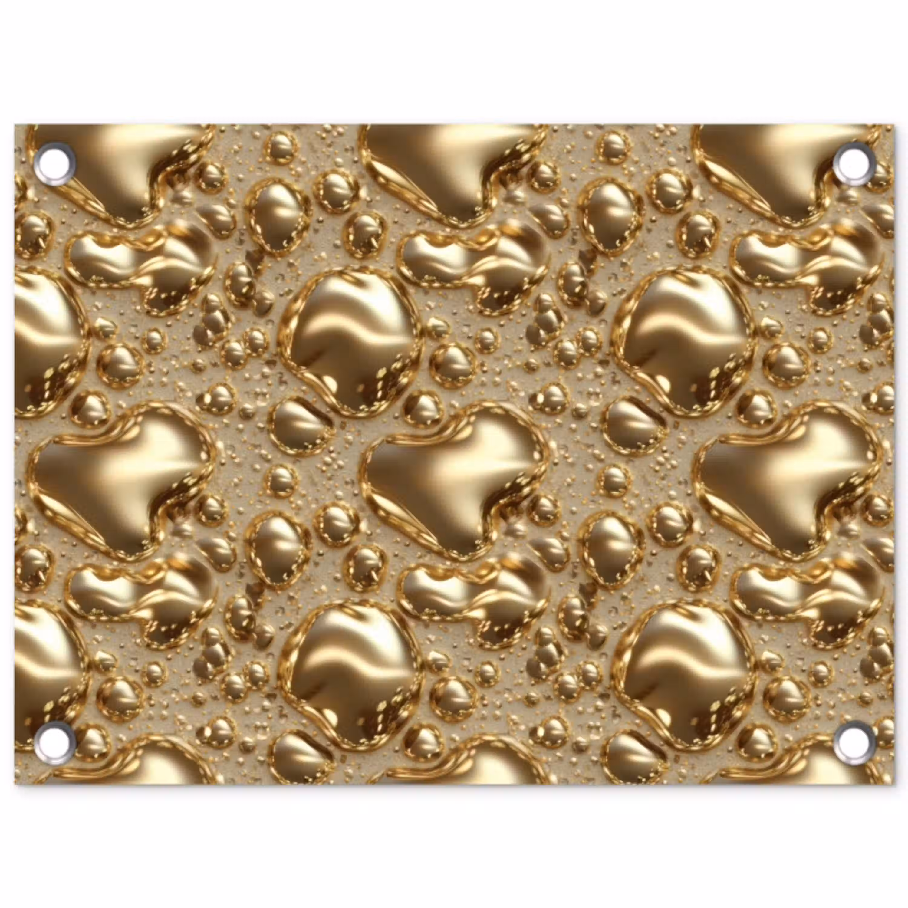Druppels - Organisch - Goud tuinposter los doek klein 239 -3d