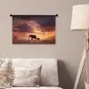 Olifanten - Grasland - Zonsondergang Wandkleed katoen klein -sfeer4