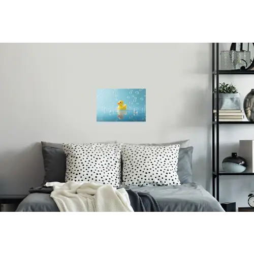 Bubbels - Badeend - Geel Muursticker klein -slaapkamer