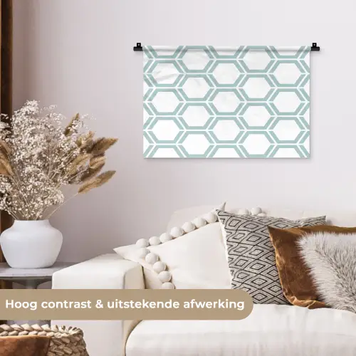Patroon - Lijn - Design - Hexagon Wandkleed katoen klein 269 -sfeer1