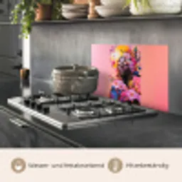 Kleurrijk - Bloemen - Vrouw - Zon keuken achterwand spatscherm klein -usp_DE