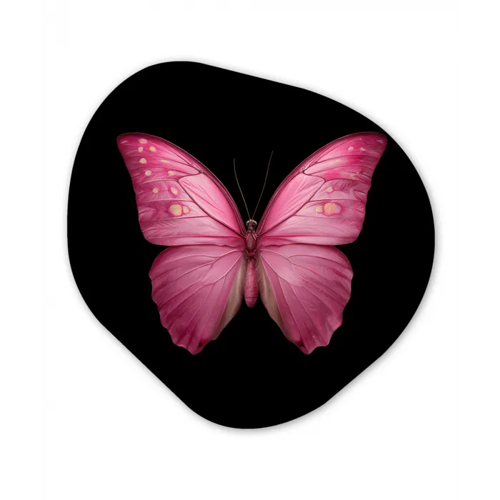 Vlinder - roze - Elegant Wandcirkel Organisch Forex 3mm klein -3d